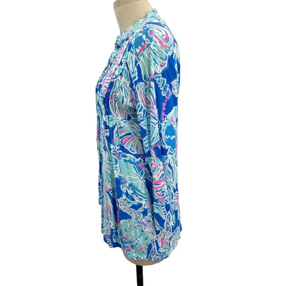 Lilly Pulitzer Sarasota Tunic Top Bay Blue Into the Deep Seashell Print Size‎ XS - Picture 5 of 9